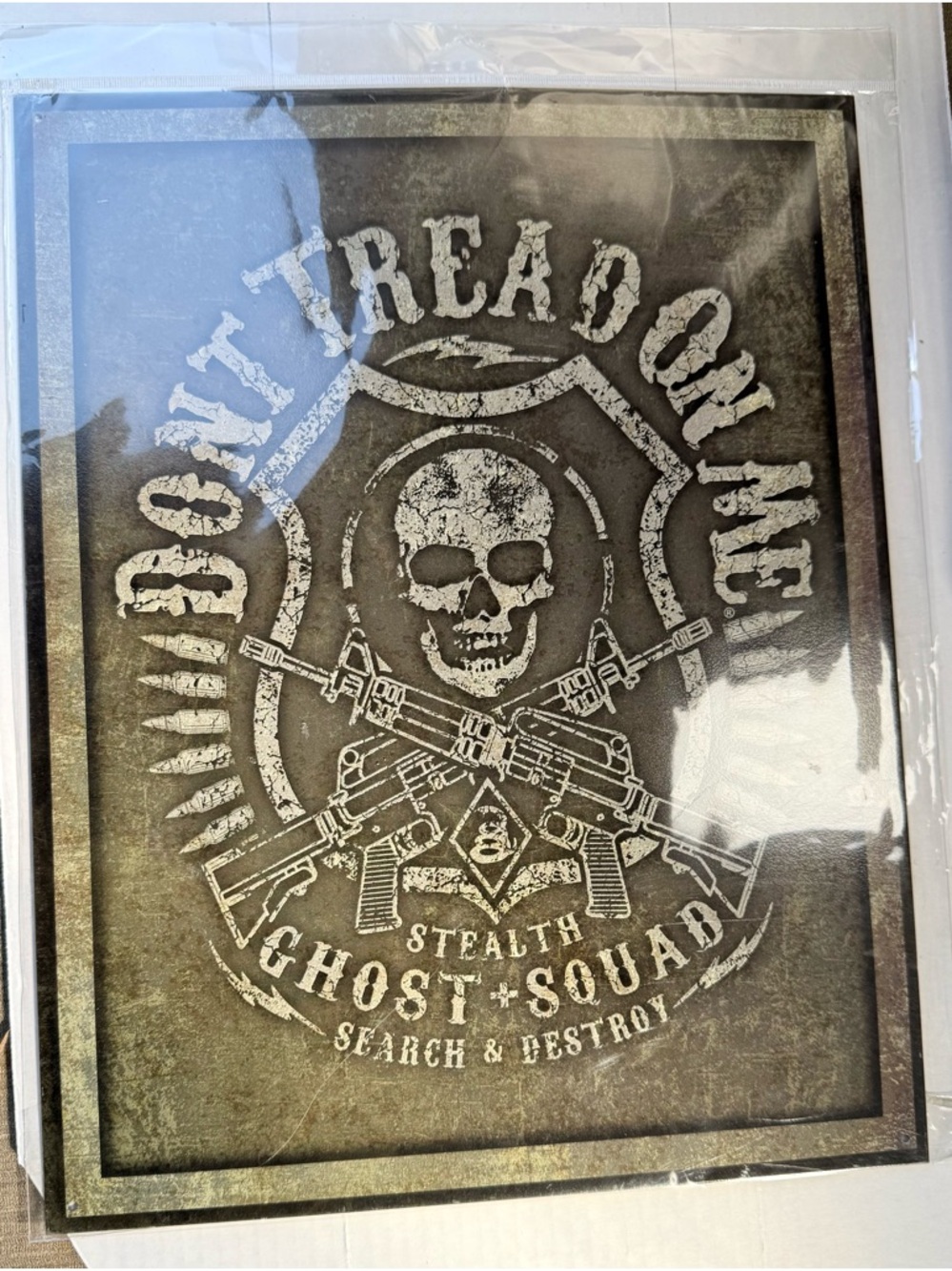 Dont Tread On Me Stealth Ghost Squad Wall Art - Black